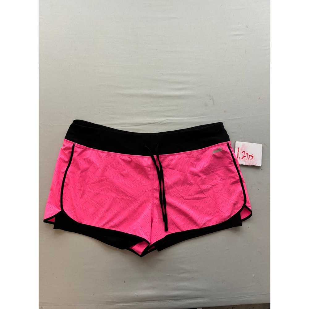 Avia Womens Neon Pink Black Layered Running Shorts XXL RH4W767N